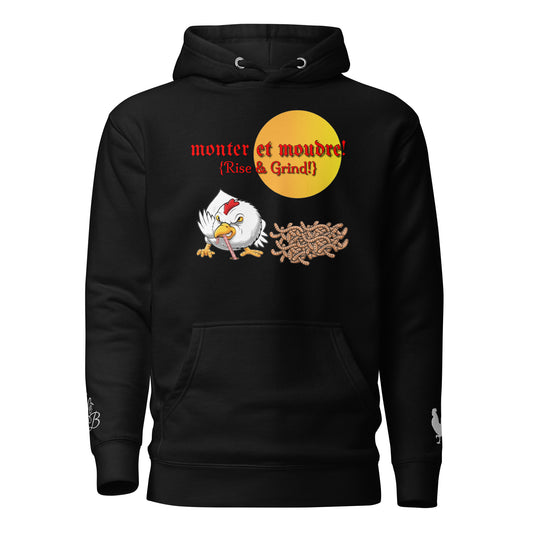 EARLE LE BYRDE "Monter Et Moudre" (Rise & Grind) Pull-Over Fleece Hoodie